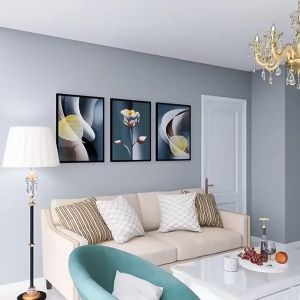 [ WITH FRAME] Minimalist Nordic Wall Frame Home Decoration Golden Edge Style Canvas Poster Canvas Painting Picture Set With Frame