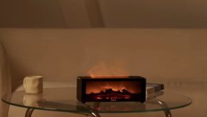 Blaze Flame Air Humidifier 3D Simulation Fireplace Flame Aromatherapy Machine Essential Oil Diffuser Suitable For Room Office Car Air Humidifier