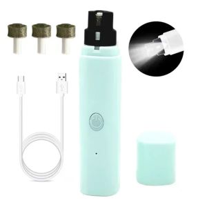 Electric Pet Nail Grinder for Dogs Cats Quiet Claw Trimmer with LED Light & Safety Guard Rechargeable Puppy Nail File Painless