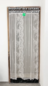 YANYANGTAIN Lace curtains White privacy curtain Atmospheric decorative curtains No punching