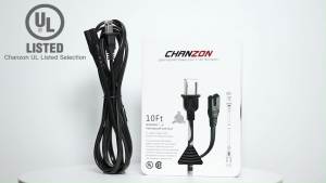 Chanzon 10ft Vizio Power Cord 7A 125v for Vizio D-E-M-Series HDTV Smart LED Sharp LCD TV Sony PS1 (2 Prong NEMA-1-15P IEC320-C7 Plug) 2Slot Universal Replacement Wall Polarized AC Cable(UL Listed)
