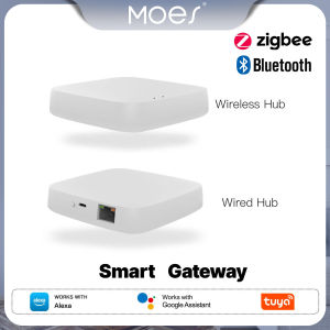 MOES Tuya ZigBee/Bluetooth Gateway Hub Wireless/Wired Multi-mode Bridge Bluetooth Remote Controller Mesh Smart Life APP Alexa