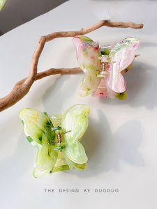 กิ๊บติดผมรูปผีเสื้อดอกไม้ขนาดกลางสำหรับผู้หญิง กิ๊บติดผมแบบหนีบผม ประดับผม ชุบเงิน ทรงหางม้า วัสดุอื่นๆ สไตล์เกาหลี