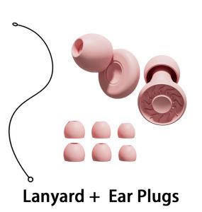 HUAK Ear Plugs With Silicone Lanyard Reusable Hearing Protection EarPlugs in Flexible Silicone for Sleep FocusWork