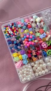 Paket DIY Manik Kerajinan Tangan / 24bh Paket DIY Meronce Grlang Kalung Bando dll