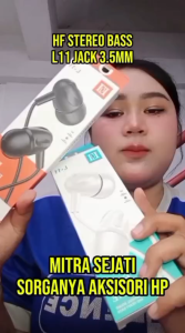 Mitra Sejati Handsfree Stereo Bass L11 Jack 3.5mm Earphone Headset Headphone