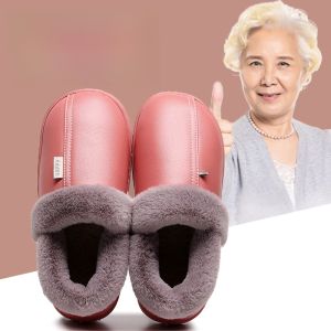 MONLEYTA | Anti-Slip Cotton Slippers For Elderly Men And Women Home Use Warmth Waterproof Full Cover Heel Rubber TPR Bottom Casual Style