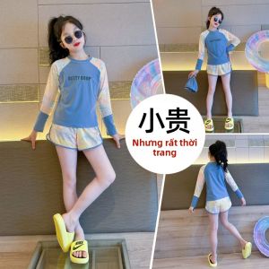LIREGONGZHU | Bộ Đồ Bơi Phân Ly Dành Cho Bé Gái Kiểu Mới Tay Dài