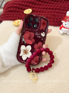 Ốp Lưng Điện Thoại Silicon Màu Đỏ Phong Cách Cổ Điển Cho Xiaomi Redmi K70 K60 K40 K50 K30 pro Vỏ Bảo Vệ Toàn Diện Thiết Kế Hoa