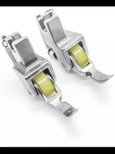 1pcs flat car left and right side zipper roller presser foot  sewing machine leather cotton coat down steel half wheel presser f