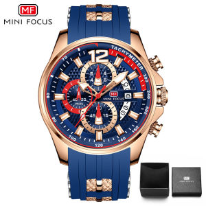 MINIFOCUS | MINI FOCUS Sports Mens Watches Top Brand Luxury Multifunctional Small Dials Silicone Strap Fashion Quartz Watch for Men 0379