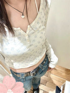 Áo Thun Cotton Dài Tay Ngắn in Hình Gấu Cho Nữ Mùa Xuân Thu Thường Ngày Thoải Mái Thoáng Khí Phong Cách Hàn Quốc BM Pure Cotton