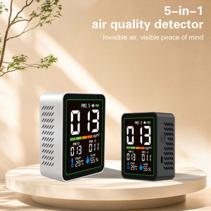 MT04 5-in-1 Air Quality Monitor Infrared Dust Detector PM2.5 PM1.0 and PM10 Temperature and Humidity Monitor Type-C Port