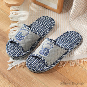 รองเท้าแตะพื้นผิวลื่นป้องกันการลื่นสามชั้นหนาแบบใหม่สำหรับคู่รักผู้ชายและผู้หญิง รองเท้าแตะในร่มแบบไม่ทำเสียง รองเท้าแตะพื้นผิวเรียบเนียน