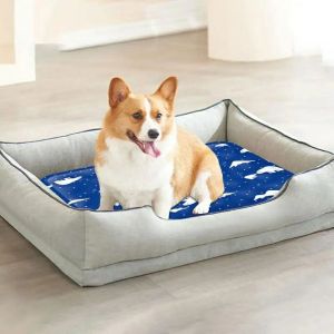 Durable Pet Cooling Pad Dog Summer Bed Cool Pad Ice Silk Breathable Cat Bed Washable Water Cooler Pad Suitable for Small Medium Dogs