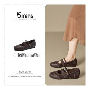 15MINS | Giày Mary Jane Đế Mềm Đen Dễ Mang
