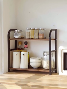 2/3 Tier Kitchen Spice Rack Organizer Carbon Steel Condiment Shelf for Oil Salt Space Saving Storage