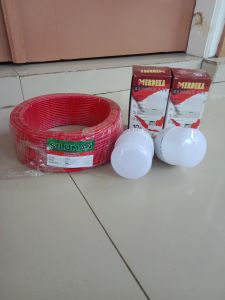 KABEL LISTRIK TEMBAGA SILUMAN Kabel NYA 2.5mm 100 YARD GRATIS 2pcs LAMPU 10WATT tembaga tunggal biasanya untuk keperluan Instalasi Listrik perumahan Terbuat dari tembaga Berkualitas Bagus tidak mudah terkelupas