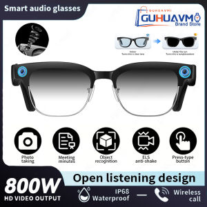 GUHUAVMI | Kính Thông Minh 4K HD Với Camera 800W Hỗ Trợ Dịch Thuật 100+ Ngôn Ngữ Quay Phim 1080P Phát Nhạc WiFi Chức Năng Gọi Điện Dành Cho Nam Và Nữ