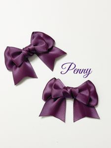 Handmade Pair of Cute Purple Bow Hair Clips Multi Color Available Lovely Vallee De La Loire Grape Vineyard Fabric Hair Accessories