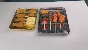 Stainless Steel Rectangule Tray with Baking Rack Rectangular BBQ Plate Serving Tray
