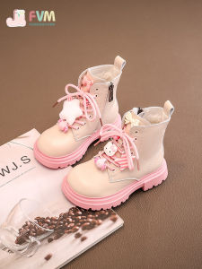 Girls Martin Short Boots Fleece Lined Winter Princess Style Childrens Shoes Casual Low Top Side Zipper Rubber Outsole