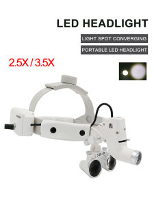 2.5x/3.5x Dental Binocular Magnifier Loupes With 5W Focusing Headlight Dental LED Surgical Loupes Dental Lab Equipment