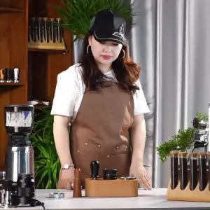 1PC Espresso Tamper Smooth Base Thép Không Gỉ Với Thân Hợp Kim Nhôm Có Sẵn Màu Bạc Và Đen Kích Thước 515x35x8mm