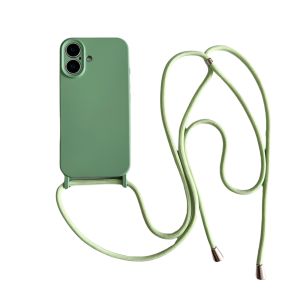 Shockproof TPU Crossbody Lanyard Silicone Case For iPhone 16 11 12 13 Pro Max 15 14 Plus Cord Rope Necklace Strap Soft Cover