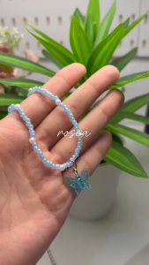 Colorful Glossy Butterfly Beads Choker Necklace Handmade