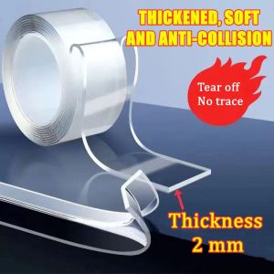 Nano Double Sided Tape 1/3/5M Strong Viscosity Waterproof Reusable Multifunction Sticky Tapes Traceless double sided heavy duty Double Sided Tape Heavy Duty Multipurpose Wall Tape Adhesive Strips Removable Mounting Tape - Reusable Strong Sticky Transparen
