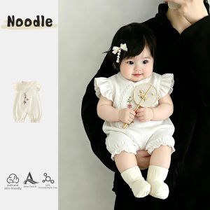Infant Summer Traditional Chinese Suit Romper