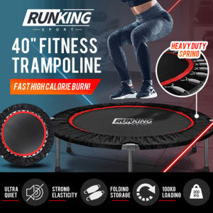 ⏰💪【40 INCH】Professional Fitness Foldable Trampoline with Adjustable Handle Bar / Max Load 300kg / Adult Child / Jumpsport ◆ Home Gym Exercise ◆ Sports Equipment