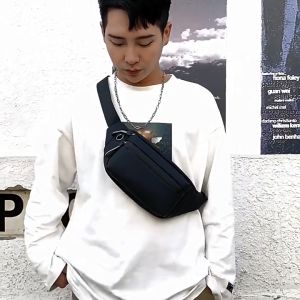 MENSPE Mens Chest Bag Waist Bag Large Capacity Shoulder Bag Wear-resistant Hip Belt Cross body Shoulder Pouch Purse Man Chest Bag Side Bag with Headphone Jack