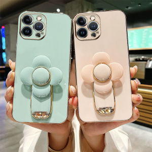 VRQR Soft Phone Cases for Vivo V11 Pro Y85 V9 Youth Y97 V11i Vivo 1804 1726 1727 Luxury Electroplating Rotating Windmill Flower Bracket Fall and Collision Prevention