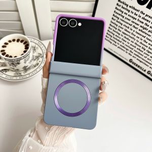 szhaiyu | Magnetic Hinge Phone Case for Samsung Galaxy Z Flip 8 7 6 5 4 3 Flip8 Flip7 FE for Magsafe Double Color Gradient PC Back Cover