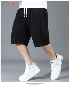 【4XL-11XL】Quần nam 5 điểm đầy đặn ngoại cỡ Cỡ lớn 180kg có thể mặc nhanh khô Lụa băng có kết cấu độc đáo cộc rộng thể thao mùa hè mát mẻ thường ngày