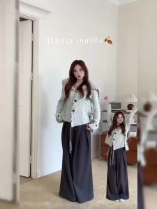 Cantonstory | Korean Style Lazy Stripes Hooded Long Sleeve Knit Cardigan Sweater