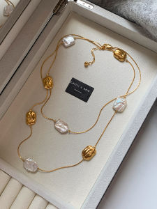 CAFFTI | Baroque Pearl Gold Plated Layered Necklace