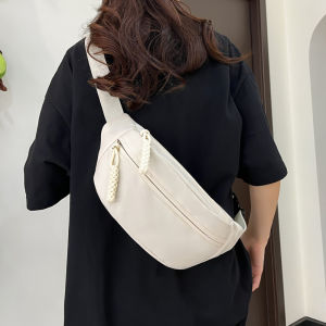 Casual Canvas Crossbody Chest Bag for Students And Sports Men Women Summer New Style Bicycle Riding Waist Bag Small Pouch