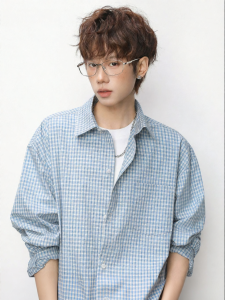 Wood soon | Color Contrast Plaid Long Sleeve Shirt for Men