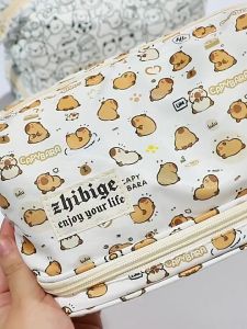 Capybara Pencil Case Large Capacity Multi-Layer Organizer Cute Simple Stationery Bag for College Students Versatile Makeup Pouch for Girls
