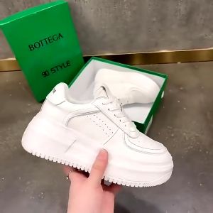 WALKINGSHOW white rubber shoes for Women Thick bottom Increase height korean shoes#830