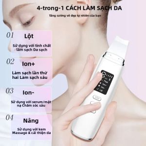 Máy Chà Da Siêu Âm EMS Máy Rung Mặt Máy Xúc Lông Đầu Đen Với Cavitation Peeling Nâng Cơ Mặt Có Thể Sạc Lại Dụng Cụ Chăm Sóc Sắc Đẹp