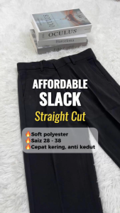 Island Club Men Slack Pants Regular Fit Polyester Seluar Slack Lelaki Smart Casual Office Universiti Formal Wear 7927