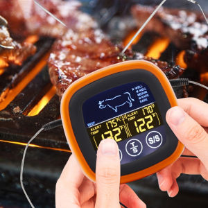 Digital Meat Kitchen Thermometer Timer Mode Waterproof Steak BBQ Timer Cooking Tools Kitchen Meat Probe Thermometer for Grilling
