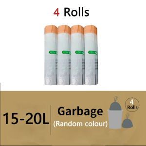 4 Rolls Drawstring Trash Bags Portable Pe Rubbish Bags Wastebasket Bags Colorful Garbage Bags Household Disposable Trash Pouch