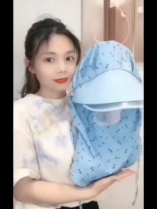 หมวกชุดคลุมหน้า ป้องกันยูวีกลาง ป้องกันแสงแดด ระบายอากาศ สำหรับผู้หญิง