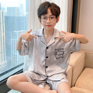 QIANSHUIMILU | Cool Ice Silk Pajama Set for Boys
