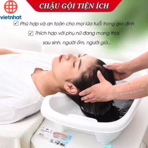 Chậu Gội Đầu Tại Giường Nhựa Việt Nhật 2206 - An Toàn Cho Người Già Bà Bầu Trẻ Nhỏ Dễ Vệ Sinh